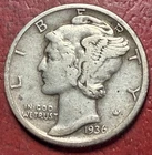 1936-S Mercury Dime. Better Grade. Free Shipping