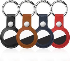4 Pack for Airtag Holder, for Air Tag Keychain, PU Leather for Airtag Case, Air