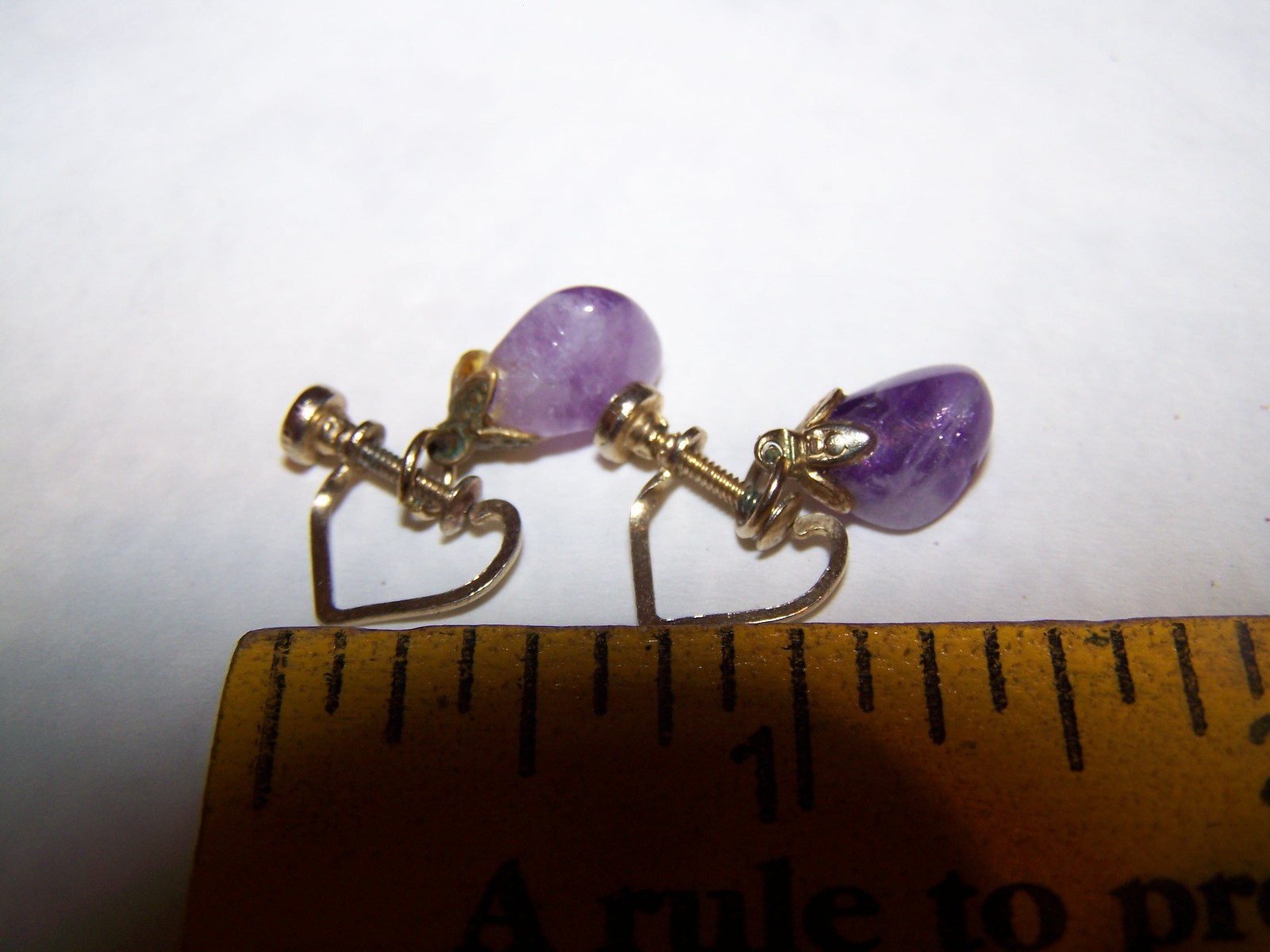 Amethyst Stone Dangle Drop EARRINGS - image 2