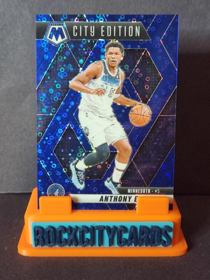 2024-25 Panini Mosaic #279 Anthony Edwards City Edition Blue Disco /85 FOTL