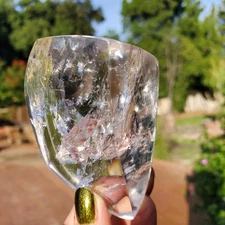 Clear Quartz Depth and Flash Standing Freeform Rainbow AA Grade | 224 grams