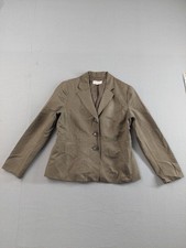 Evan Picone Women Blazer Jacket 12 Beige Button Front Professional Business Wear