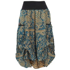 Flauschig weicher Ballonrock, Maxirock - türkis