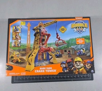 Paw Patrol Rubble & Crew Bark Yard Crane Tower Set with Action Figure & Vehicle