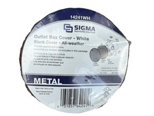 SIGMA Metal Outlet Box Cover, All Weather, White, 14241WH, Pack Of 30
