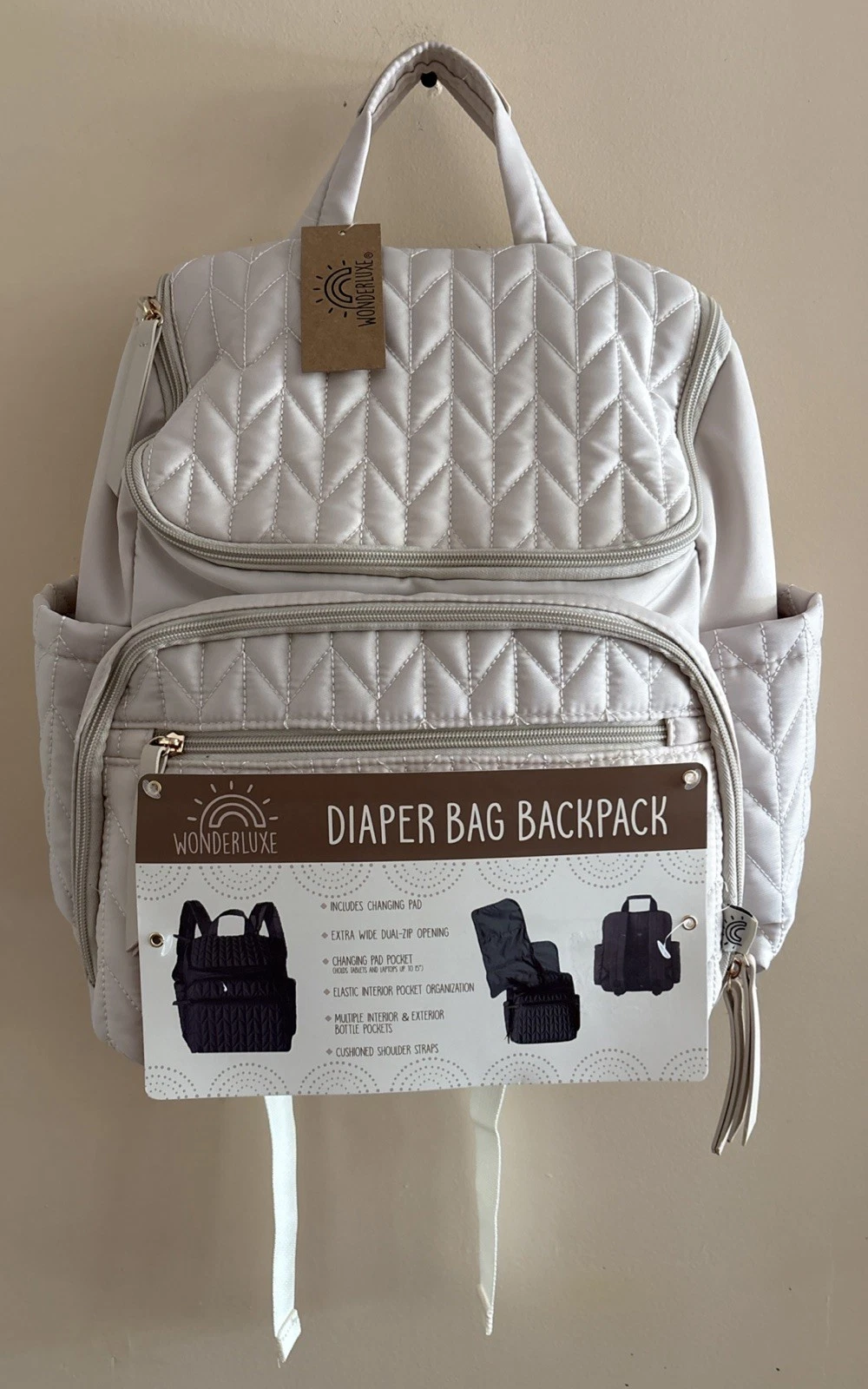 Wonderluxe Diaper Bag Backpack - Beige