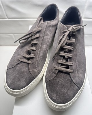 Common Projects Men's Achilles Waxed Suede Sneakers Shoes Gray Size 43 US 11