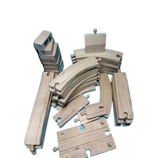 Lot of 41 Pieces Wooden Railway Train Tracks Variety Curve Straight Connectors