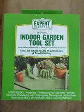 Expert Gardener Indoor Garden Tool Set 14-Piece Green Garden Bag Plus New In Box