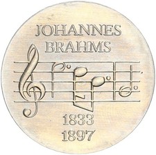 GDR commemorative coin 5 Mark 1972 A Johannes Brahms uncirculated, BU. in capsule hunter 1540