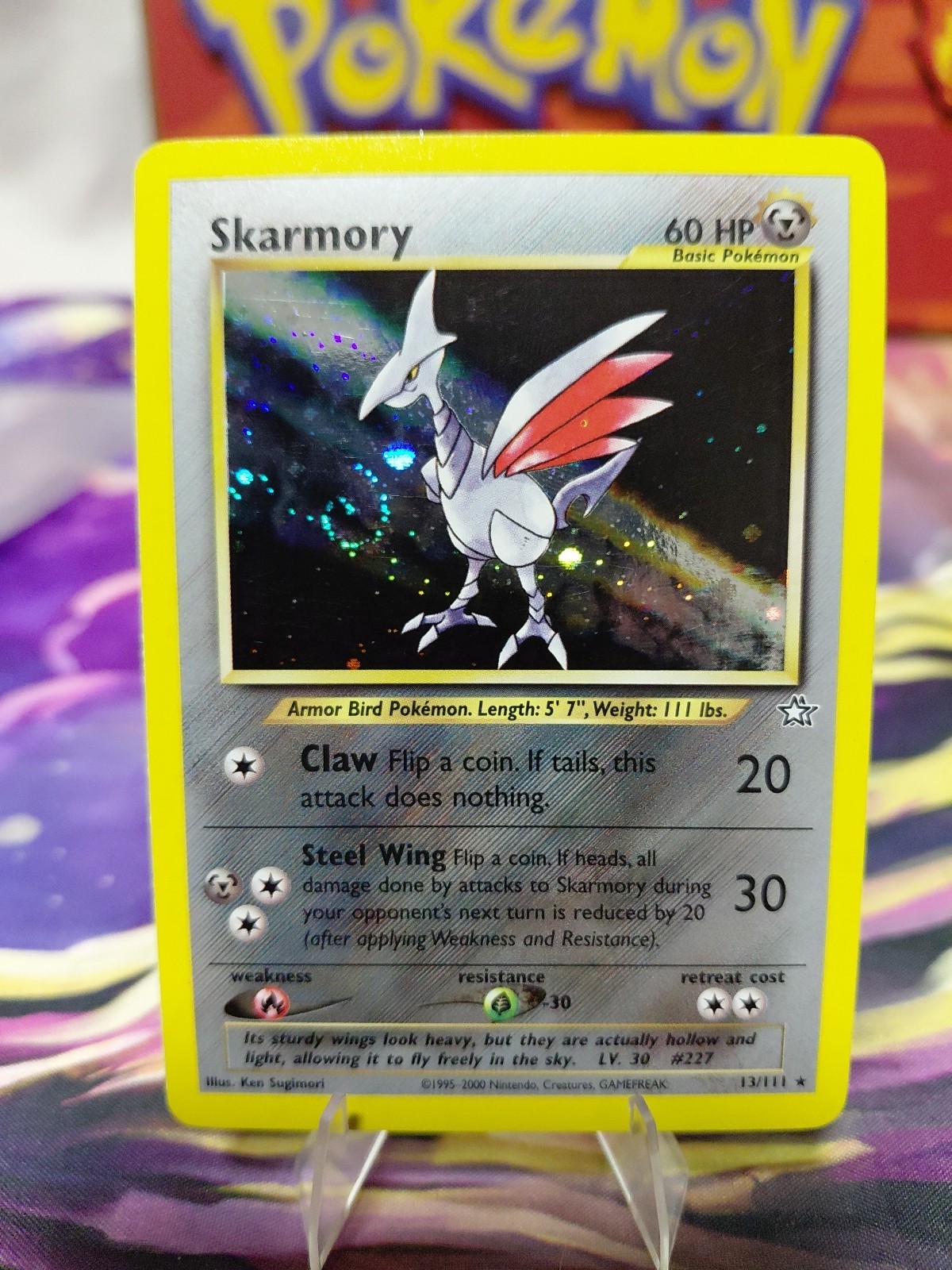 Pokémon Neo Genesis 2000 Skarmory #13/111 Holo Rare WOTC TCG Card HUGE SWIRL NM
