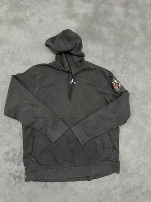 Vintage Jordan Hoodie Mens Large Dark Gray Dri Fit Pullover Sweatshirt String