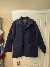 men s vintage medium navy blue aigle wool coa...