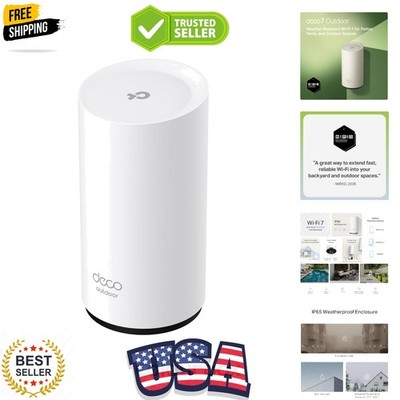 Deco 7 Outdoor BE25 BE5000 Dual-Band Wi-Fi Mesh Extender Unit | Up to 2,800 s...