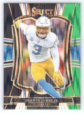 2025 Panini Select - Derwin James #103 - Black Green Shock Prizm - Chargers 