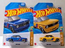 2025 Hot Wheels BMW 2002 77 HW 70's vs. 90s 5/10 Blue Yellow Lot of 2 NEW