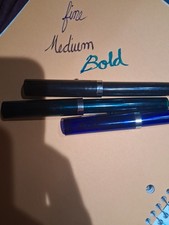 3 No Nonsense SHEAFFER ITALIC FOUNTAIN PEN Set With Ink Cartri MEDIUM  BOLD FINE