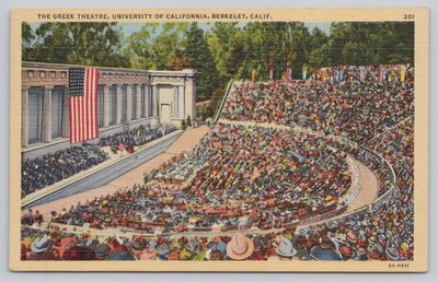 Berkeley CA, Greek Theater Amphitheater University of California, VTG Postcard