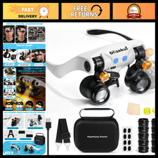 Adjustable 1.5X-15X Magnifying Glass with LED Light for Close Work Hobbies