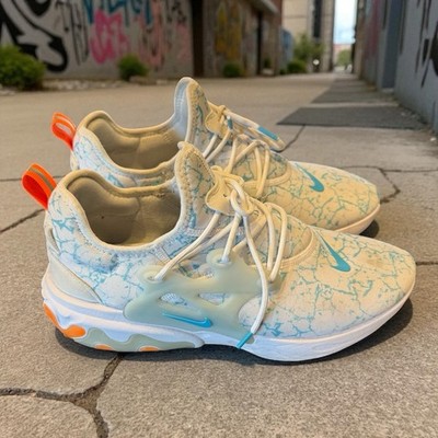 Nike React Presto Acid Wash Running Shoes Blue Orange White CN7664-100 Sz 