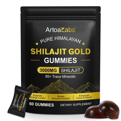 Himalaya Shilajit Gold Gummies Gummibärchen Fulvosäure 3000mg für Energie Vegan
