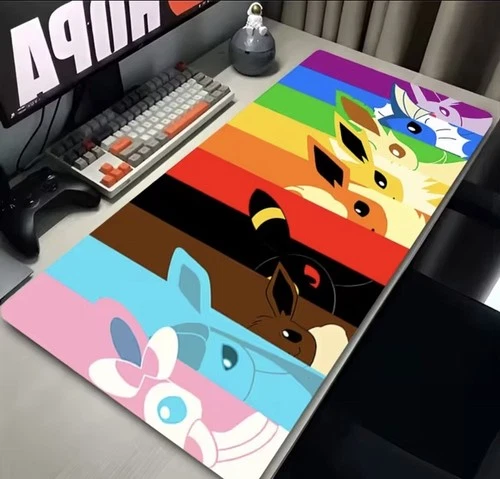 Kawaii Japan Anime Pad PC E-eevee Gamer Mousepad Keyboard Laptop Gaming Desk Mat