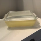 Vintage Yellow 2qt Pyrex Refrigerator Dish Good Cond. No Chips or Missing Ink