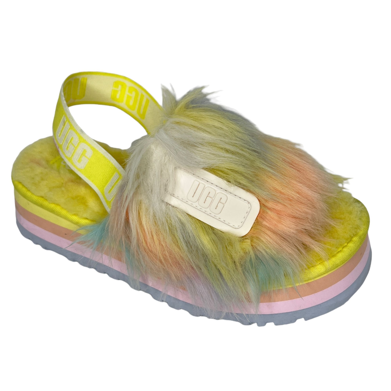 UGG Fluff Yeah Disco Tie Dye Rainbow 