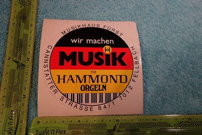 Alter Aufkleber Musikinstrument Heimorgeln HAMMOND
