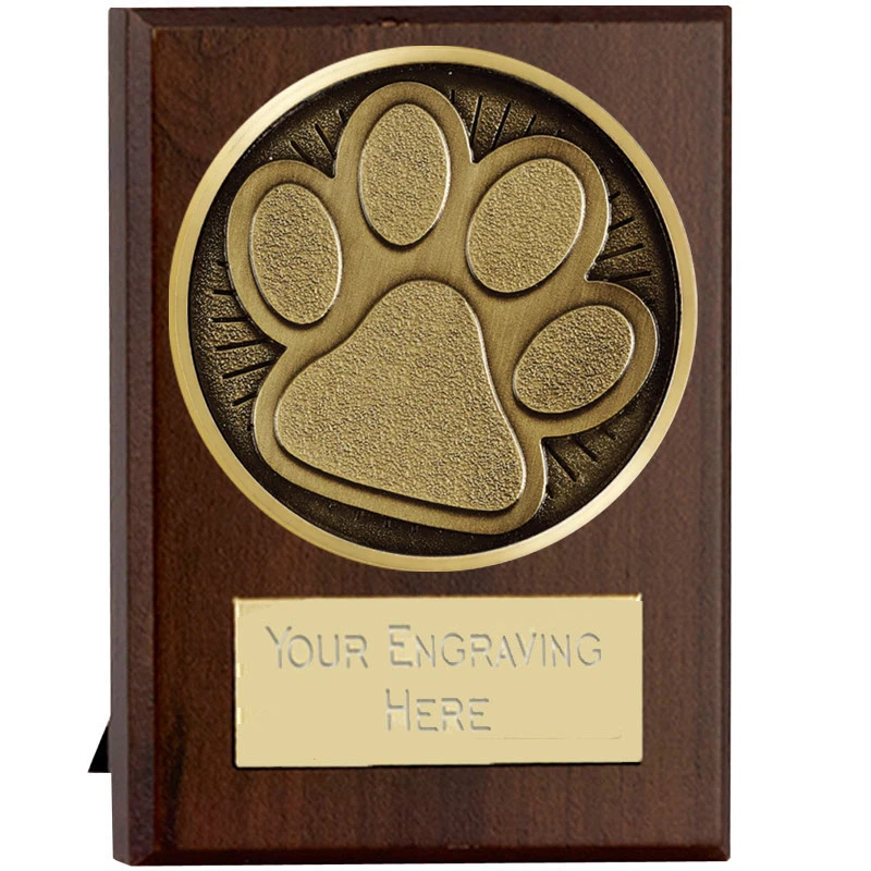 TROPHIES-4-EVERYTHING Pfotendruck Hund Katze Beweglichkeit Gehorsam Hundeshow Award Trophäenplakette KOSTENLOSE GRAVUR