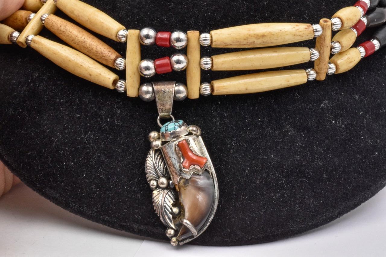 Vintage Native American Sterling Silver Turquoise… - image 1