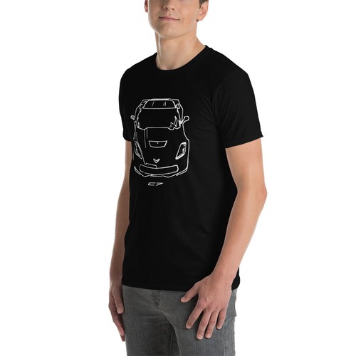 Chevy Corvette C7 ZR1 Graphic T-Shirt - Unisex Short Sleeve Tee For Car Lovers, Black, Large - View #3