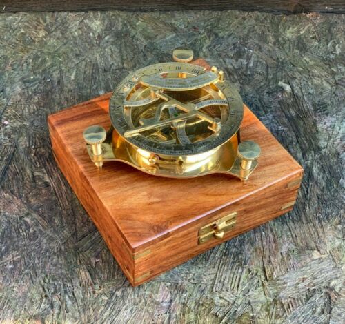 Vintage Brass Sundial Compass 4.5" – Nautical Marine Steampunk Retro Style - Picture 6 of 11