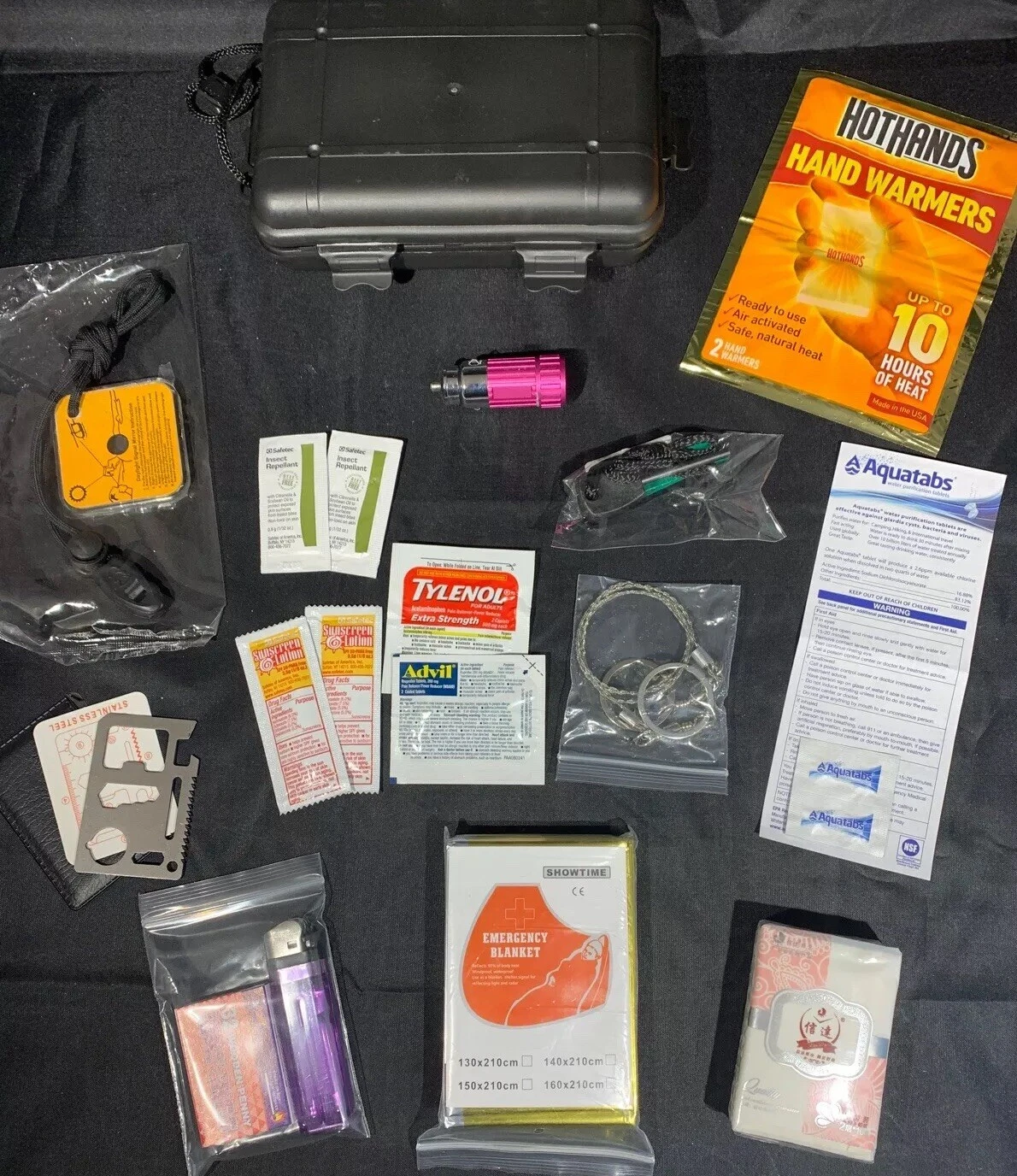 Emergency Survival Kit Essential Bug out Bag Hurricane - Glove Compart Camping