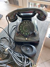 Retro Telefon W 48 schwarz Wählscheibe alt mit Post Original-