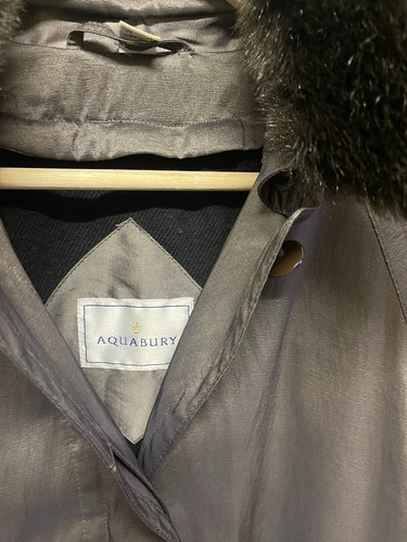 AQUABURY-Faux Fur Collared-WOMENS -TRENCH-COAT -SIZE UK-12”-EUR- 38”-US -10” - Picture 16 of 24
