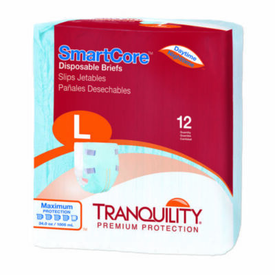 Tranquility SmartCore Disposable Briefs-Size Large (12 Pack) 2313 FREE SHIPPING