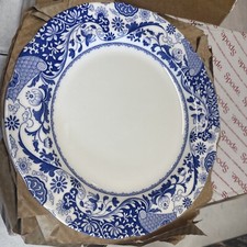 Spode Blue Italian Collection 10.5 Inch Round Brocato Plate, Fine Earthenware