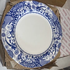 Spode Blue Italian Collection 10.5 Inch Round Brocato Plate, Fine Earthenware