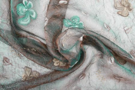 Organza de soie peint à la main mordoré au mètre pour styliste de mode