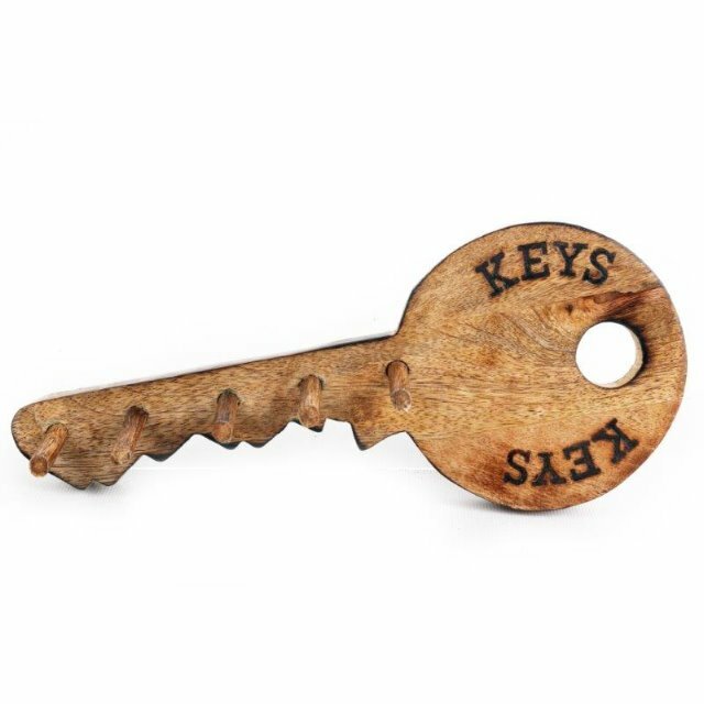 Wooden Key Shape Key Holder Rack Hanging Wall Mounted Vintage Shabby Chic Home For Sale Online