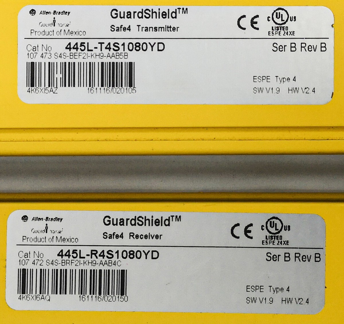 うさ 633 ALLEN-BRADLEY GUARDSHIELD SAFETY LIGHT CURTAIN 445L-R4S1080YD