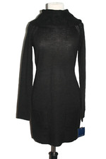 Falls Creek Black Sweater Dress Cowl Neck W/ Pockets Size S Small NEW NWT