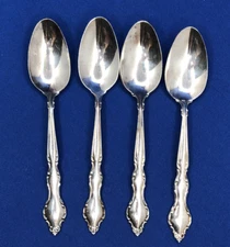 4 International Deepsilver Wakefield TEASPOON LOT Silverware Flatware Inlaid