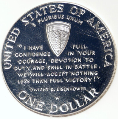1993 W UNITED STATES US D-Day WWII Normandy Proof SILVER Dollar