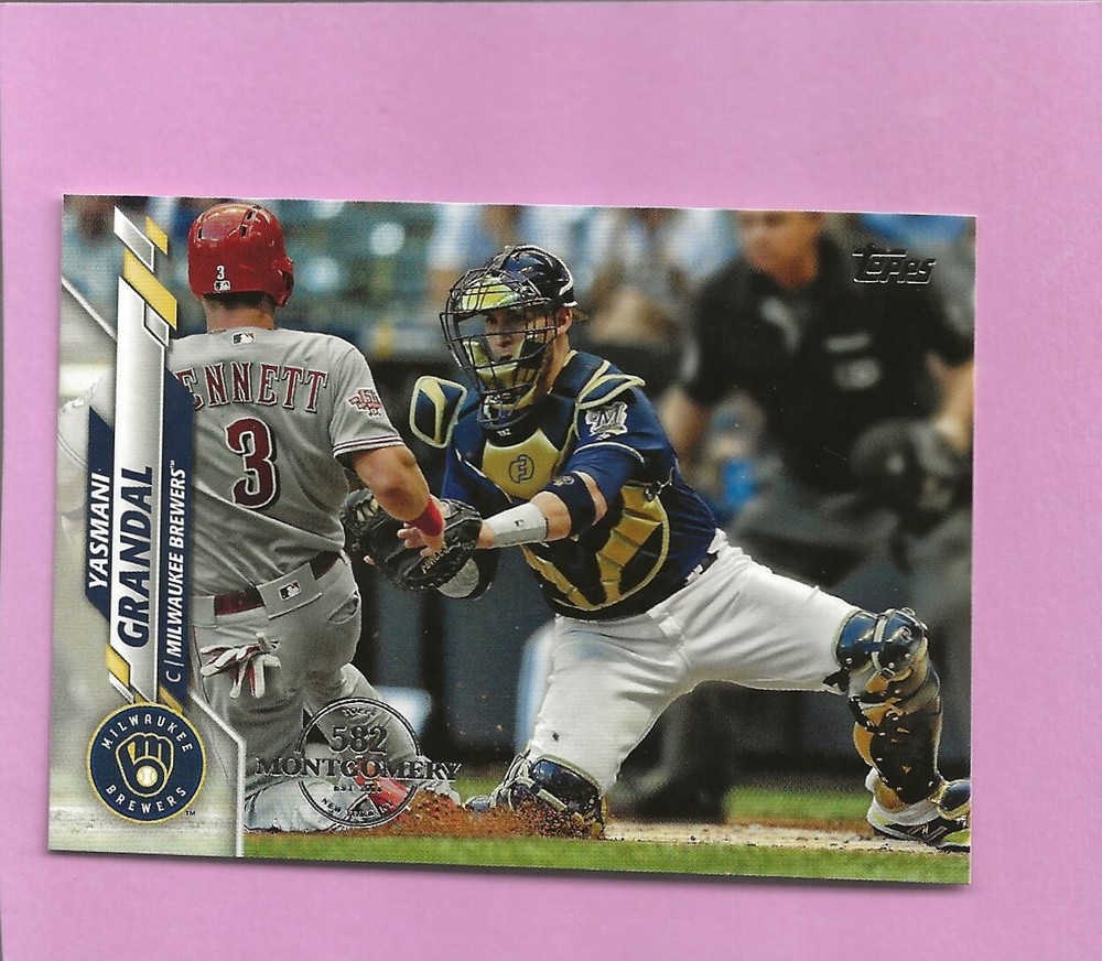 2020 Topps 582 Montgomery Club Foil Stamp #52 Yasmani Grandal Brewers