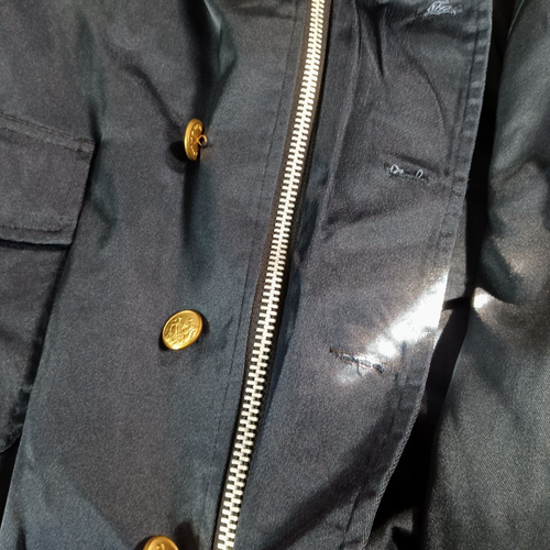 Gerber Coat Jacket Mens 3X Blue Cropped Elastic Waist Ornamental Button Full Zip - Picture 10 of 18