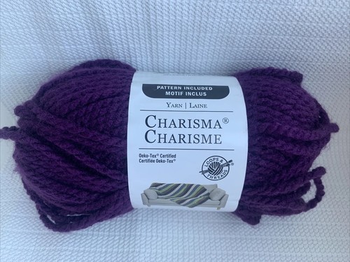 2 CHARISMA Yarn Skein in DARK PURPLE Acrylic 109yds 3.5oz by Loops & Threads - Picture 2 of 3