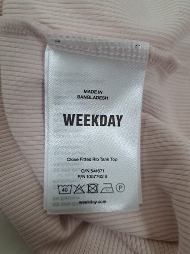 WEEKDAY Ribbed Tank Top Trägershirt Dusty Pink Sleeveless Close Slim Fit Size Small - Bild 15 von 18