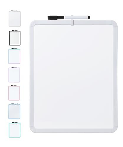 Pizarra blanca magnética de borrado en seco con rotulador, 11"x14"
